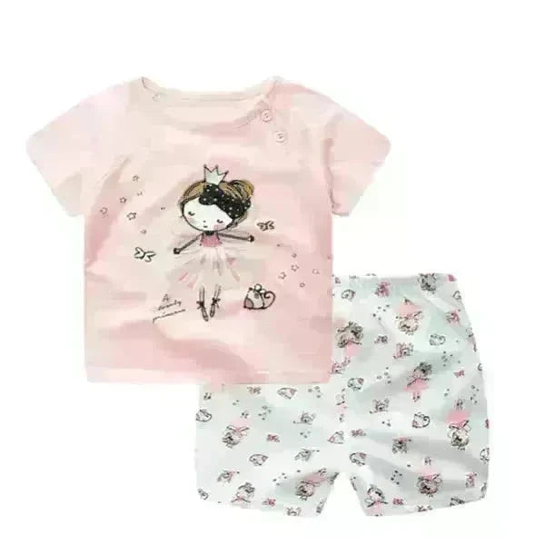 Cartoon Clothing Baby Boy Summer Clothes T-shirt Baby Girl Casual Clothing Sets - EX-STOCK CANADA