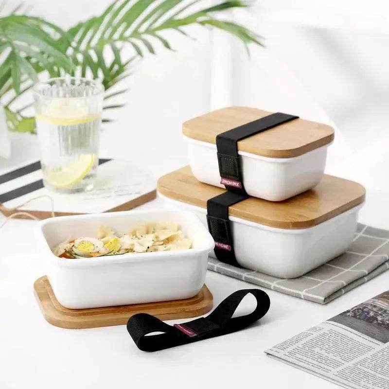 Boîte de rangement pour réfrigérateur japonais en céramique, boîte à fruits, boîte repas pour micro-ondes, boîte repas avec couvercle - EX-STOCK Canada