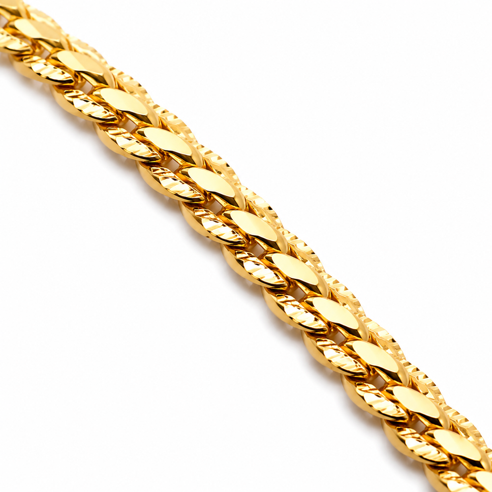 Men Necklace Gold Tone Snake Chain 