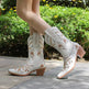 Chunky Heel Embroidery Knee-high Cowboy Boots - EX-STOCK Canada
