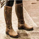 Classic Fashion Riding Western Boots Winter Knee Buckle Boots High Block Heel Round Toe Shoes For Women EX-STOCK Canada 