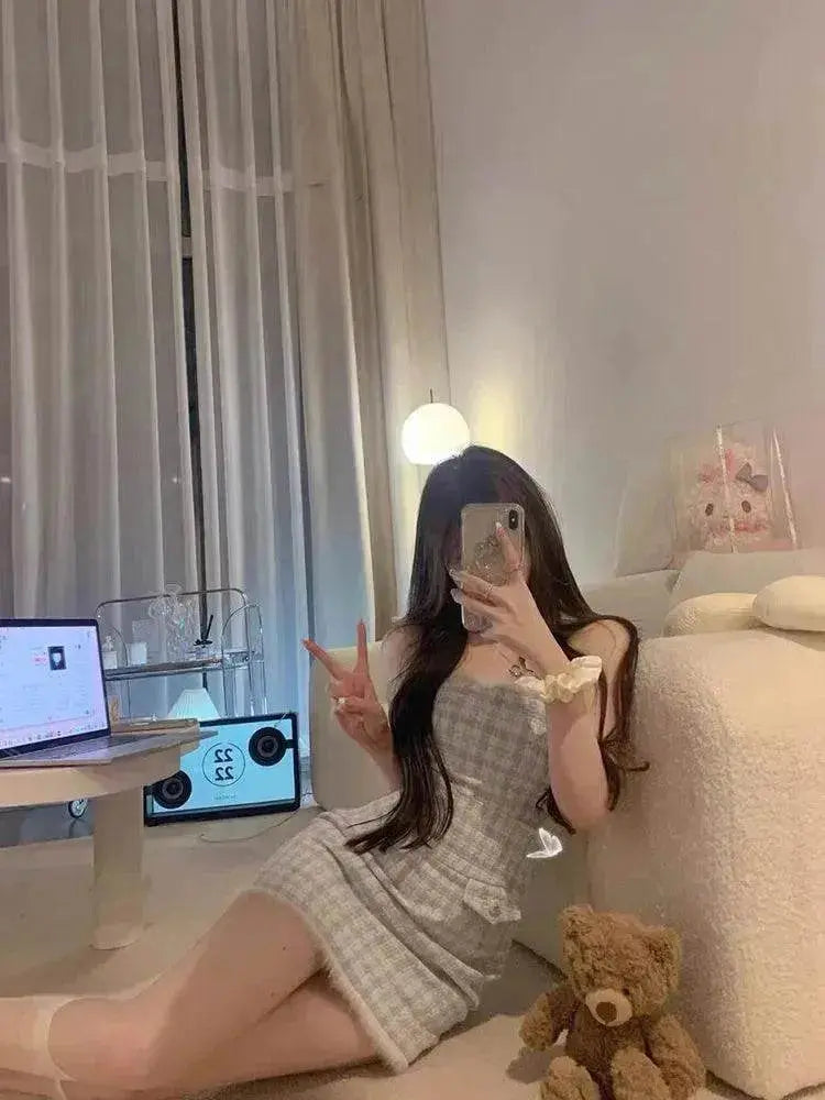 Classic Style Two piece, sleeve jacket Blue White Adult Lady Like Woman Dress Suit Elegant Outfit - EX-STOCK Canada