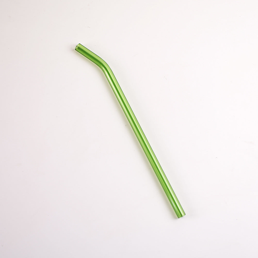 Colored High Borosilicate Environmentally Friendly Heat-resistant Curved Glass Straws EX-STOCK Canada 