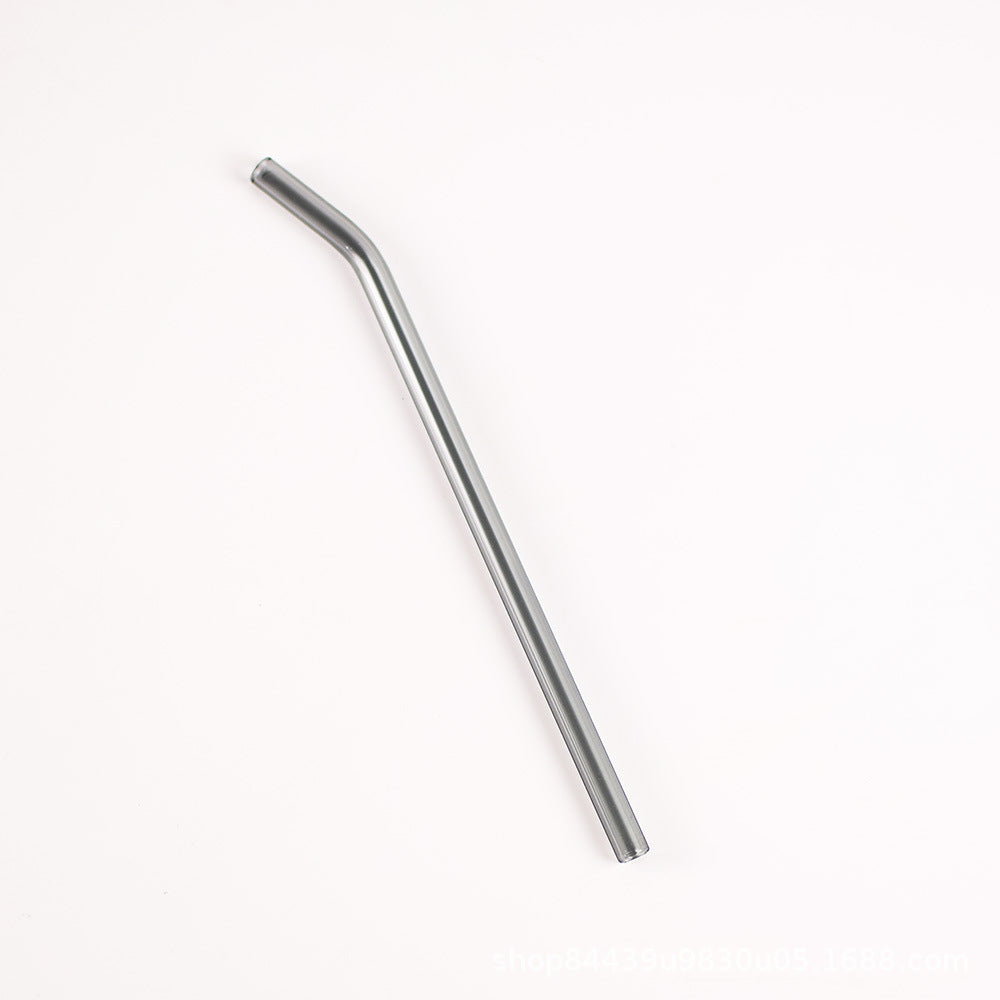 Colored High Borosilicate Environmentally Friendly Heat-resistant Curved Glass Straws EX-STOCK Canada 