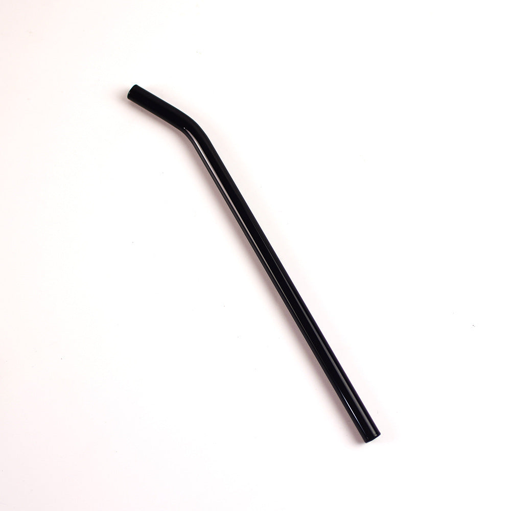 Colored High Borosilicate Environmentally Friendly Heat-resistant Curved Glass Straws EX-STOCK Canada 