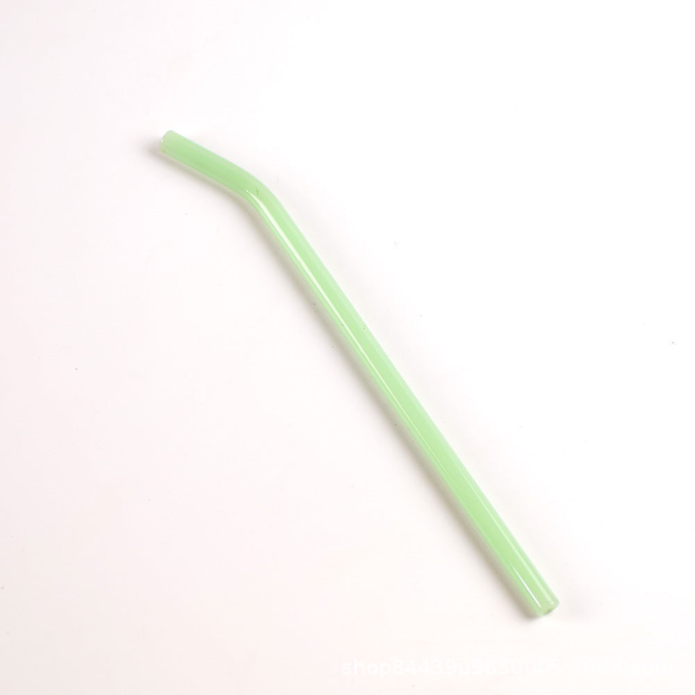 Colored High Borosilicate Environmentally Friendly Heat-resistant Curved Glass Straws EX-STOCK Canada 