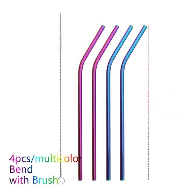 Colourful Reusable Stainless Steel Straws EX-STOCK Canada 