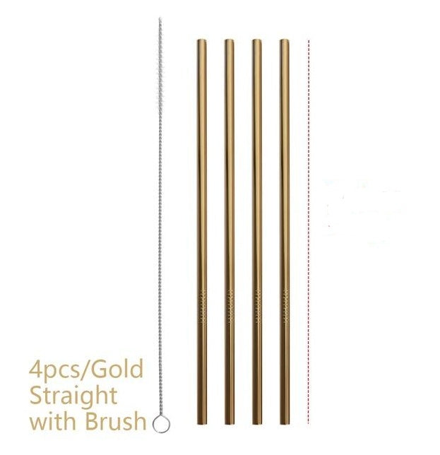 Colourful Reusable Stainless Steel Straws EX-STOCK Canada 