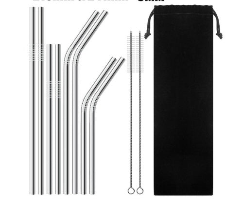 Colourful Reusable Stainless Steel Straws EX-STOCK Canada 
