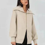 Comfortable Large Collar Double Zipper Sweater - EX-STOCK Canada