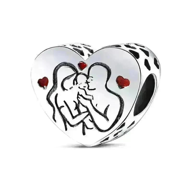 Copper Plating 925 Silver Love Beads Pendant - EX-STOCK CANADA