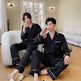Couple Pajamas Lapel Cardigan Long Sleeves  EX-STOCK CANADA