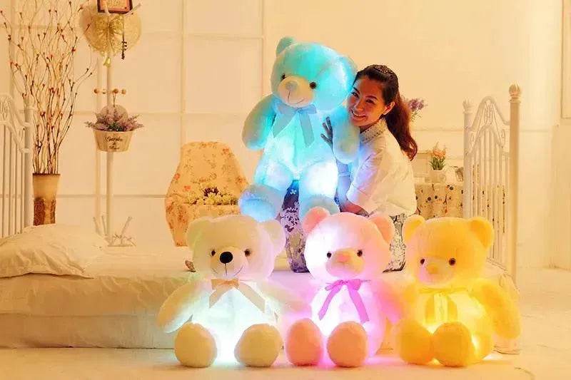 Ours en Peluche LED Lumineux Créatif Jouet en Peluche Coloré Lumineux Cadeau de Noël pour Enfants Coussin - EX-STOCK Canada