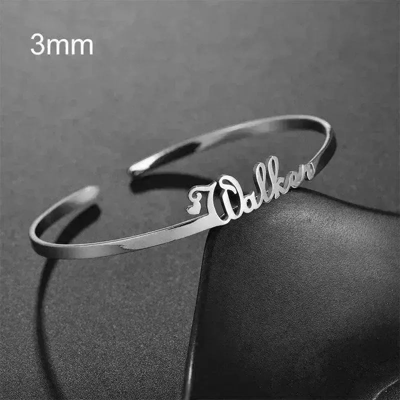 Customized Name Bracelet Personalized Custom Bangles Stainless Steel Jewelry - EX-STOCK Canada