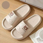 Cute Cartoon Bear Slippers For Women Summer Indoor Thick-soled Non-slip Floor Bathroom Home Slippers Men House Shoes - EX-STOCK Canada