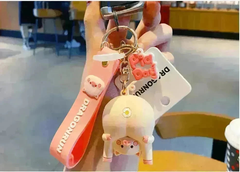 Cute Original Pig Chrysanthemum Keychain Trend Keychain - EX-STOCK CANADA