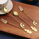 Cute Star and Moon 304 Stainless Steel Spoon and Fork Set for Coffee - EX-STOCK Canada