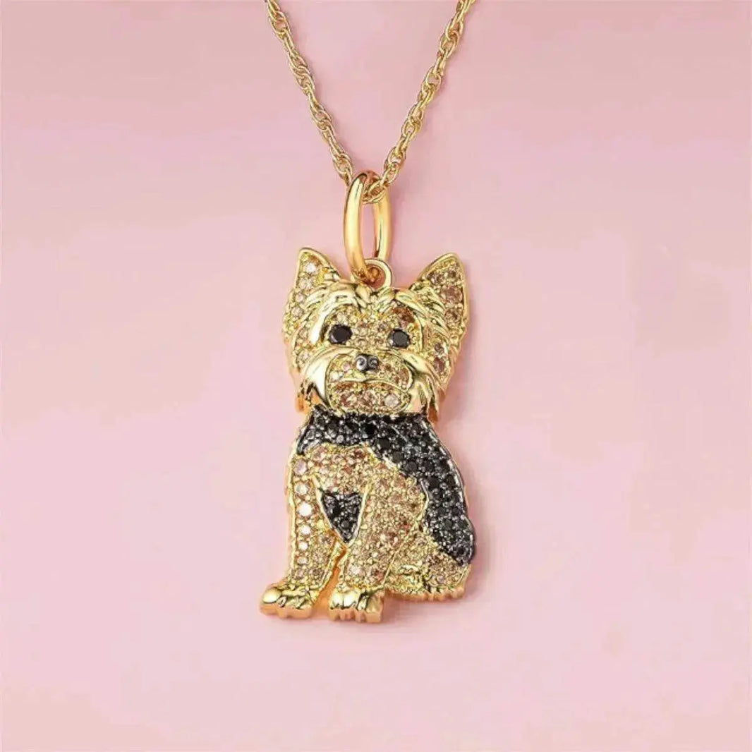 Cute Yorkshire Dog Pendant Zinc Alloy Die Casting Necklace - EX-STOCK Canada