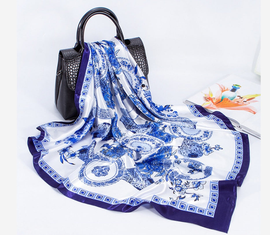 Digital Printed Square Silk Scarf EX-STOCK Canada 