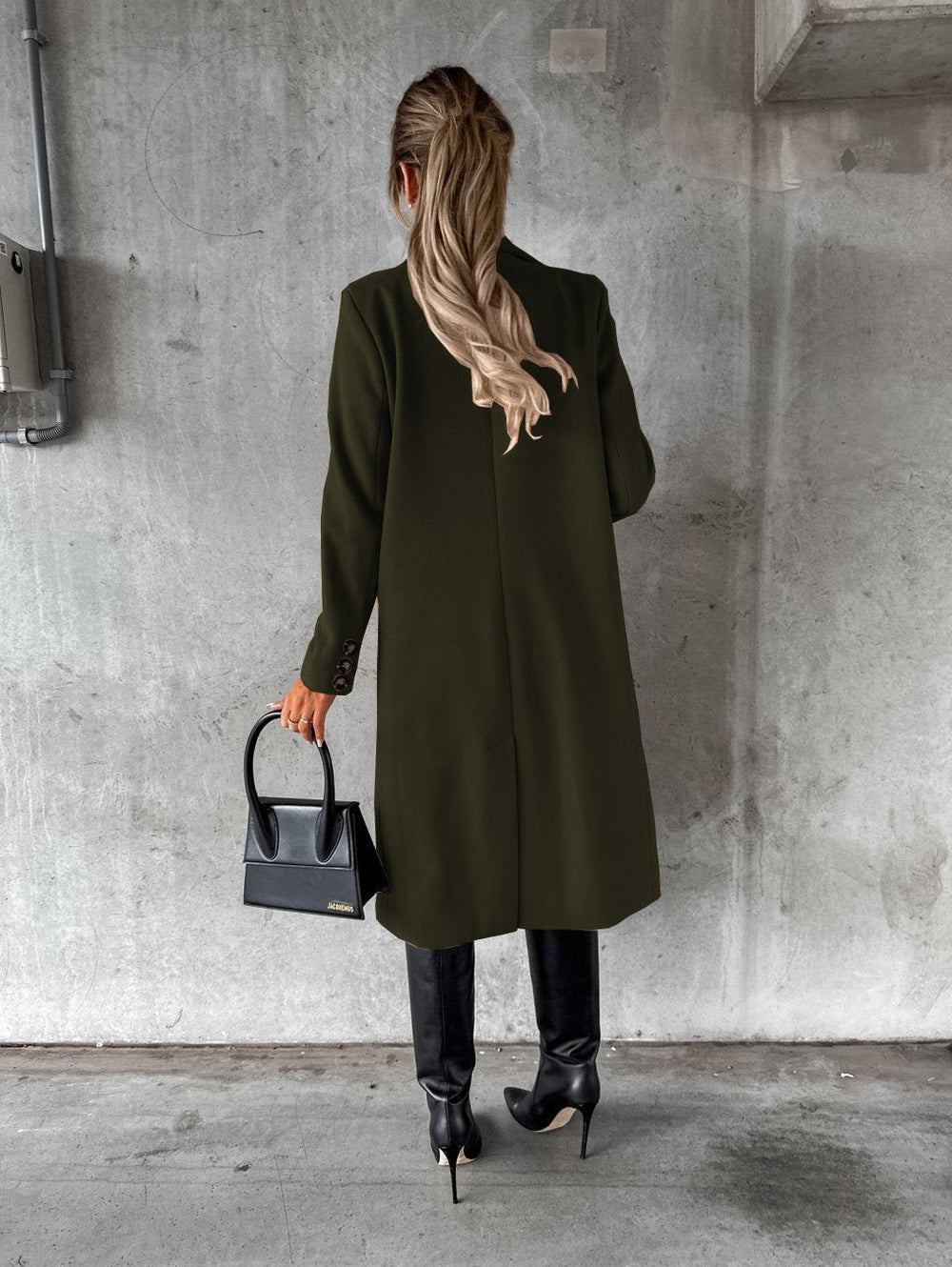 Double Breasted Lapel Coat Winter Fashion Solid Slim Long Jacket Long Sleeve Tops Womens Clothing EX-STOCK Canada 