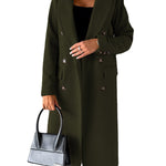 Double Breasted Lapel Coat Winter Fashion Solid Slim Long Jacket Long Sleeve Tops Womens Clothing EX-STOCK Canada 