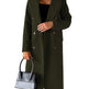 Double Breasted Lapel Coat Winter Fashion Solid Slim Long Jacket Long Sleeve Tops Womens Clothing EX-STOCK Canada 