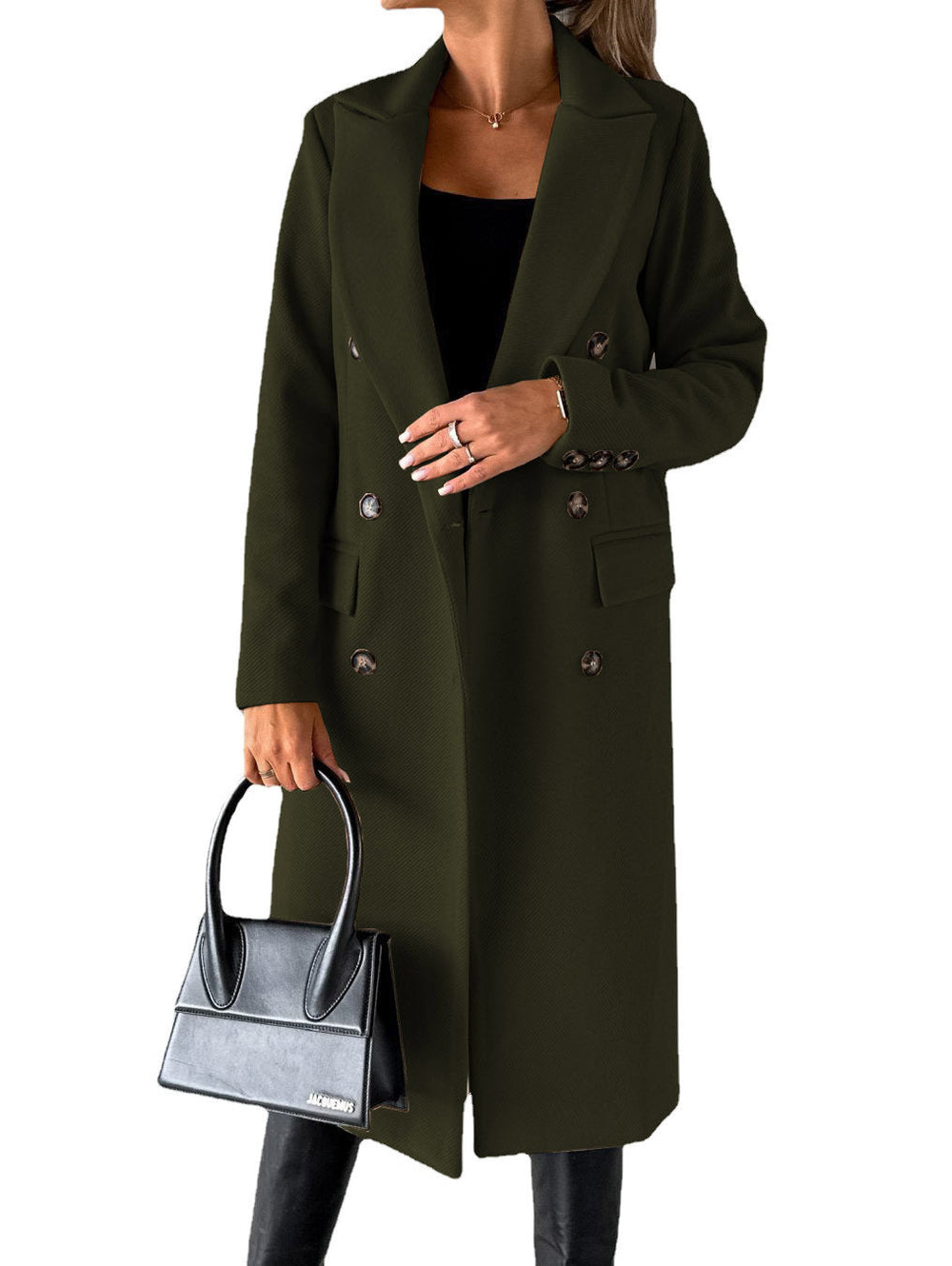 Double Breasted Lapel Coat Winter Fashion Solid Slim Long Jacket Long Sleeve Tops Womens Clothing EX-STOCK Canada 