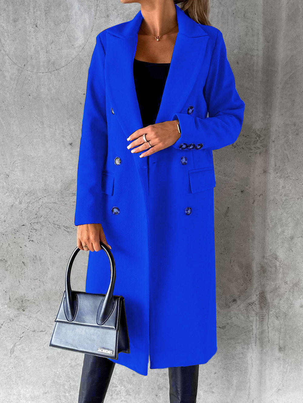 Double Breasted Lapel Coat Winter Fashion Solid Slim Long Jacket Long Sleeve Tops Womens Clothing EX-STOCK Canada 
