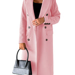 Double Breasted Lapel Coat Winter Fashion Solid Slim Long Jacket Long Sleeve Tops Womens Clothing EX-STOCK Canada 