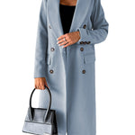 Double Breasted Lapel Coat Winter Fashion Solid Slim Long Jacket Long Sleeve Tops Womens Clothing EX-STOCK Canada 