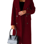 Double Breasted Lapel Coat Winter Fashion Solid Slim Long Jacket Long Sleeve Tops Womens Clothing EX-STOCK Canada 