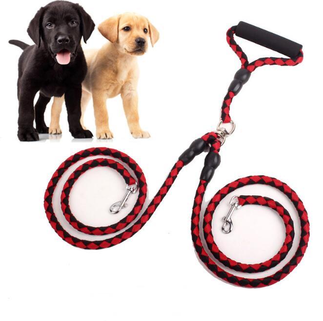 Double-Ended Traction Rope For Walking The Dog Hand-Double-Ended Traction Rope One Plus Two Leash Collar Pet Supplies Dog Collar EX-STOCK Canada 