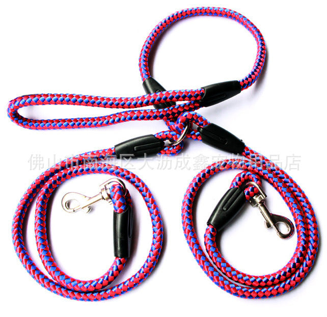 Double-Ended Traction Rope For Walking The Dog Hand-Double-Ended Traction Rope One Plus Two Leash Collar Pet Supplies Dog Collar EX-STOCK Canada 