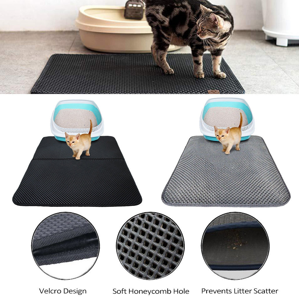 Double Layer Litter Cat Bed Pads Pet Cat Litter Mat Trapping Pets Litter Box Mat Pet Product Bed For Cats House Clean Mat EX-STOCK Canada 