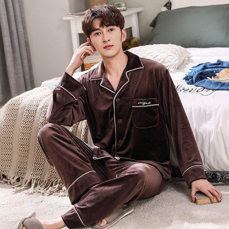 Double-sided island velvet couple pajamas  EX-STOCK CANADA