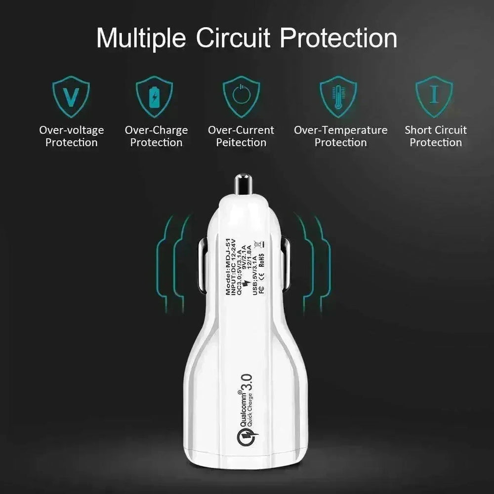 Dual USB Car Charger Qualcomm QC 3.0 Fast Charging Adapter - EX-STOCK CANADA