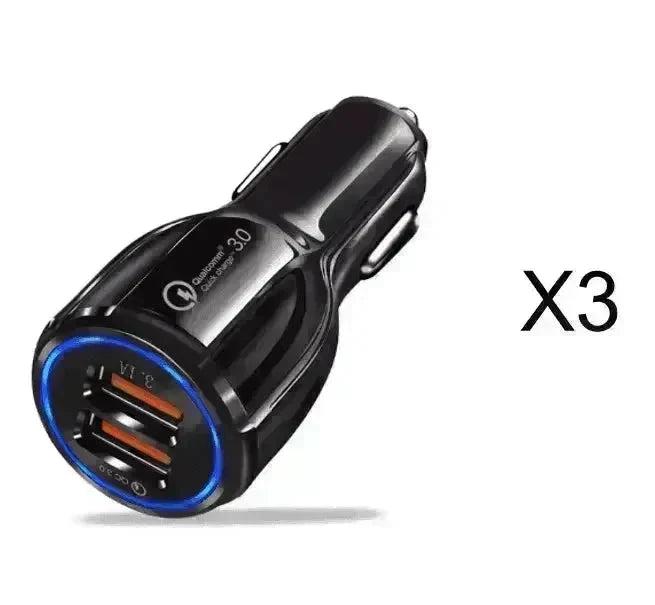 Dual USB Car Charger Qualcomm QC 3.0 Fast Charging Adapter - EX-STOCK CANADA