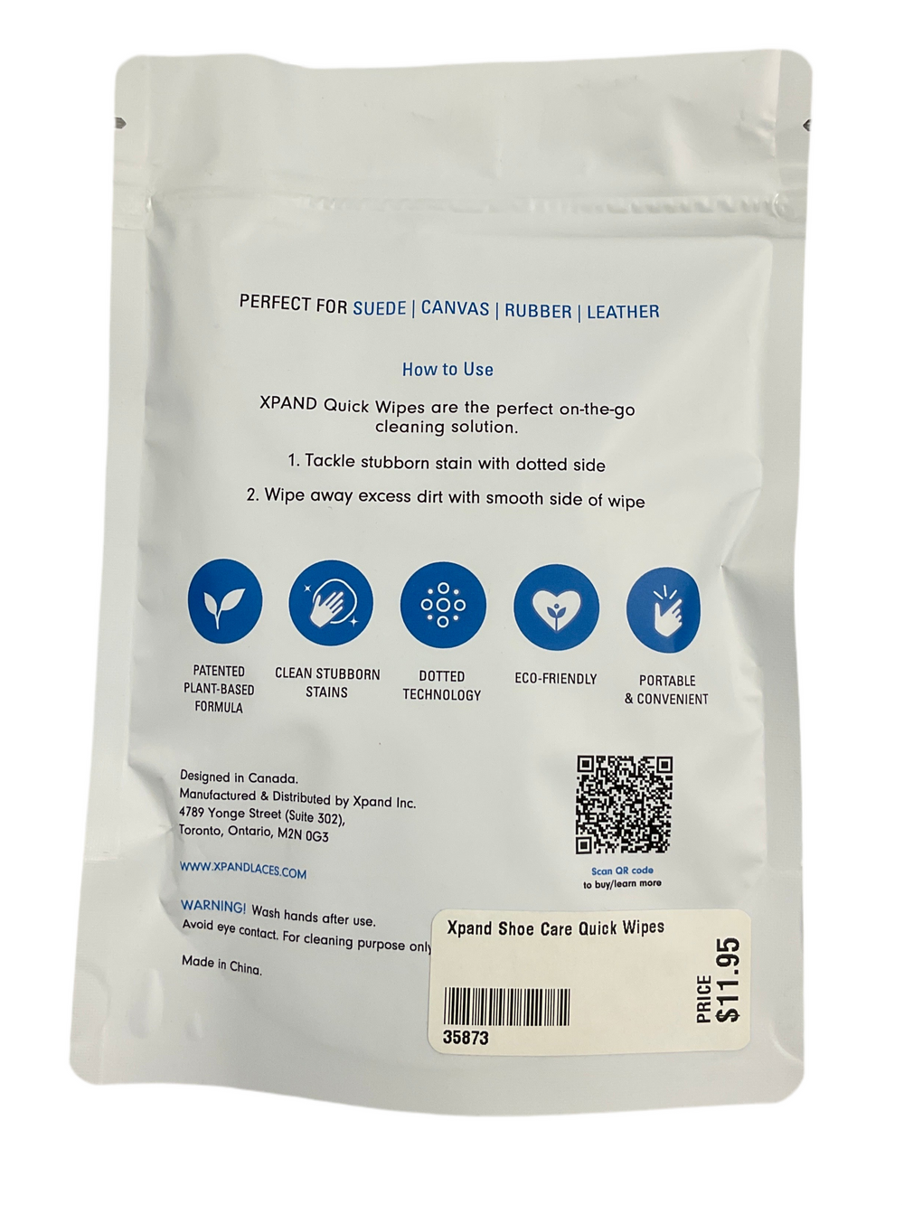 Xpand Shoe Care Quick Wipes - EX-STOCK Canada