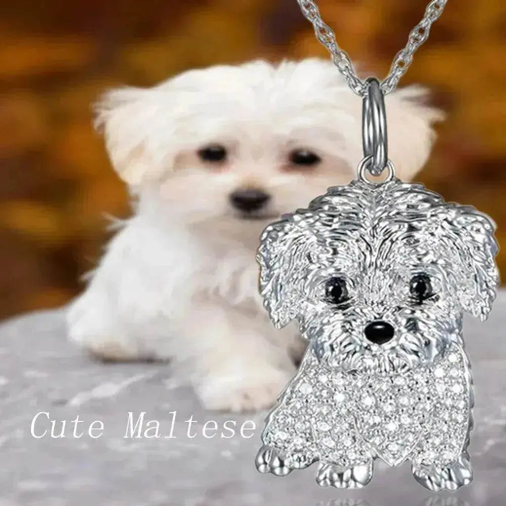Eco-friendly Zinc Alloy Die Casting Puppy Pendant Necklace - EX-STOCK Canada