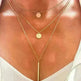 Electroplating Gold and Silver Double-layer Wafer And Long Bar Pendant Necklace - EX-STOCK CANADA