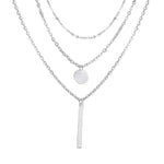 Electroplating Gold and Silver Double-layer Wafer And Long Bar Pendant Necklace - EX-STOCK CANADA