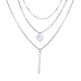 Electroplating Gold and Silver Double-layer Wafer And Long Bar Pendant Necklace - EX-STOCK CANADA
