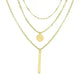 Electroplating Gold and Silver Double-layer Wafer And Long Bar Pendant Necklace - EX-STOCK CANADA