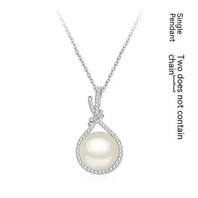 Elegant Natural Shell Pearls White Pearl Pendant Necklace - EX-STOCK Canada