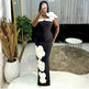Embroidered Flower Black Long Tube Top Dress Wedding Evening Party Cocktail Dress - EX-STOCK Canada