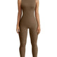 European And American Style Women Yoga Slim Rib Sleeveless Sports Jumpsuit - EX-STOCK Canada