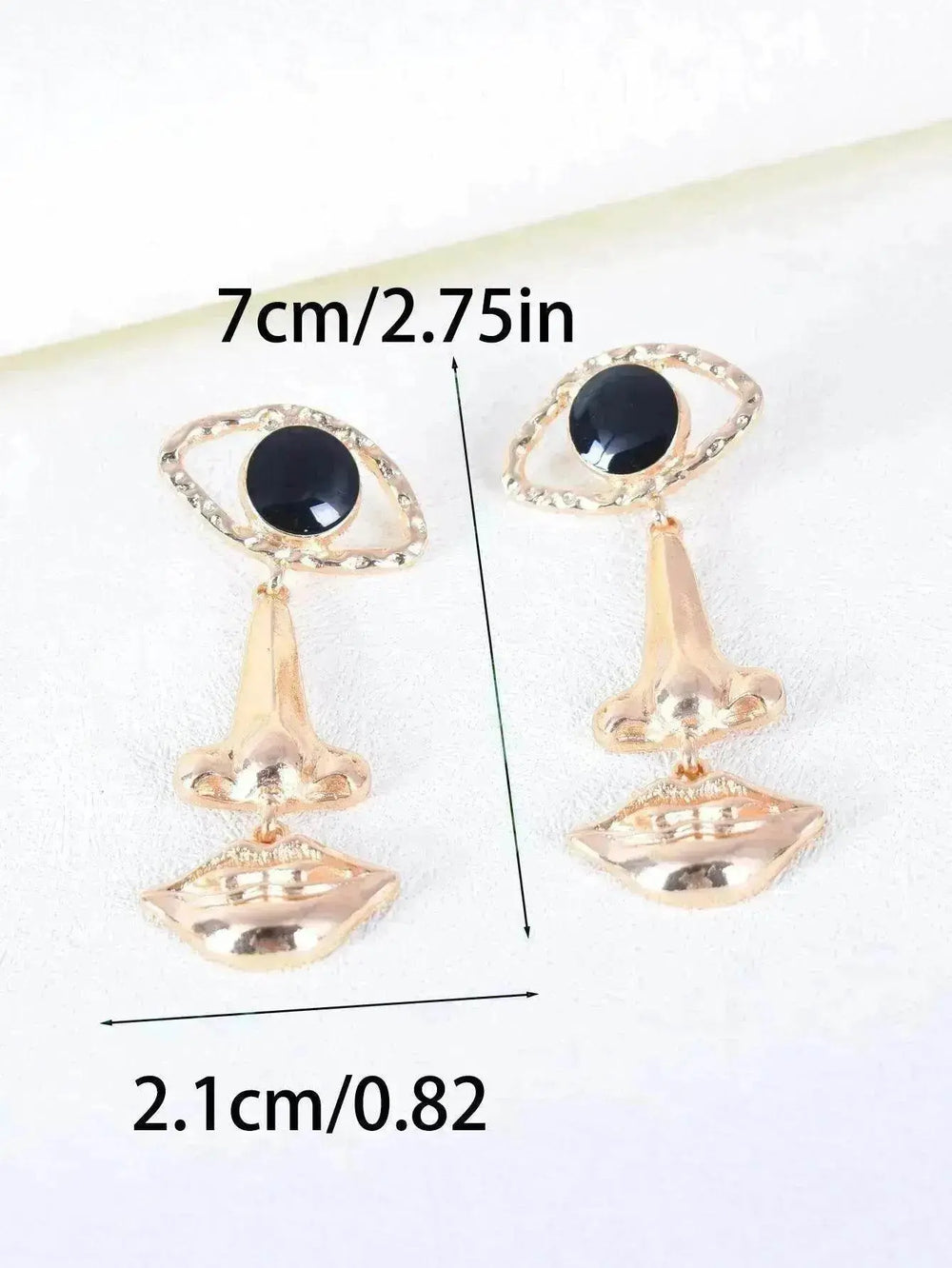 Exaggerated Long Retro Nose Lips Eye Dangle Earrings - EX-STOCK Canada