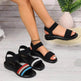 Fashion Color-block Elastic Sandals Summer Fashion Fish Mouth Flat Shoes For Women - EX-STOCK Canada