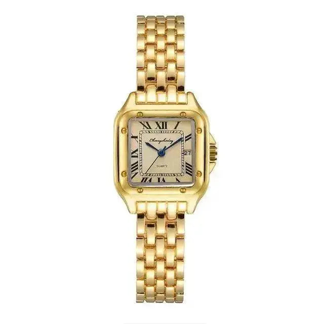 Fashion Stainless Steel Square Simple Design Couple Quartz Watch - EX-STOCK Canada