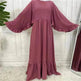 Fashionable Women's Solid Color Patchwork Arab Dress - EX-STOCK Canada